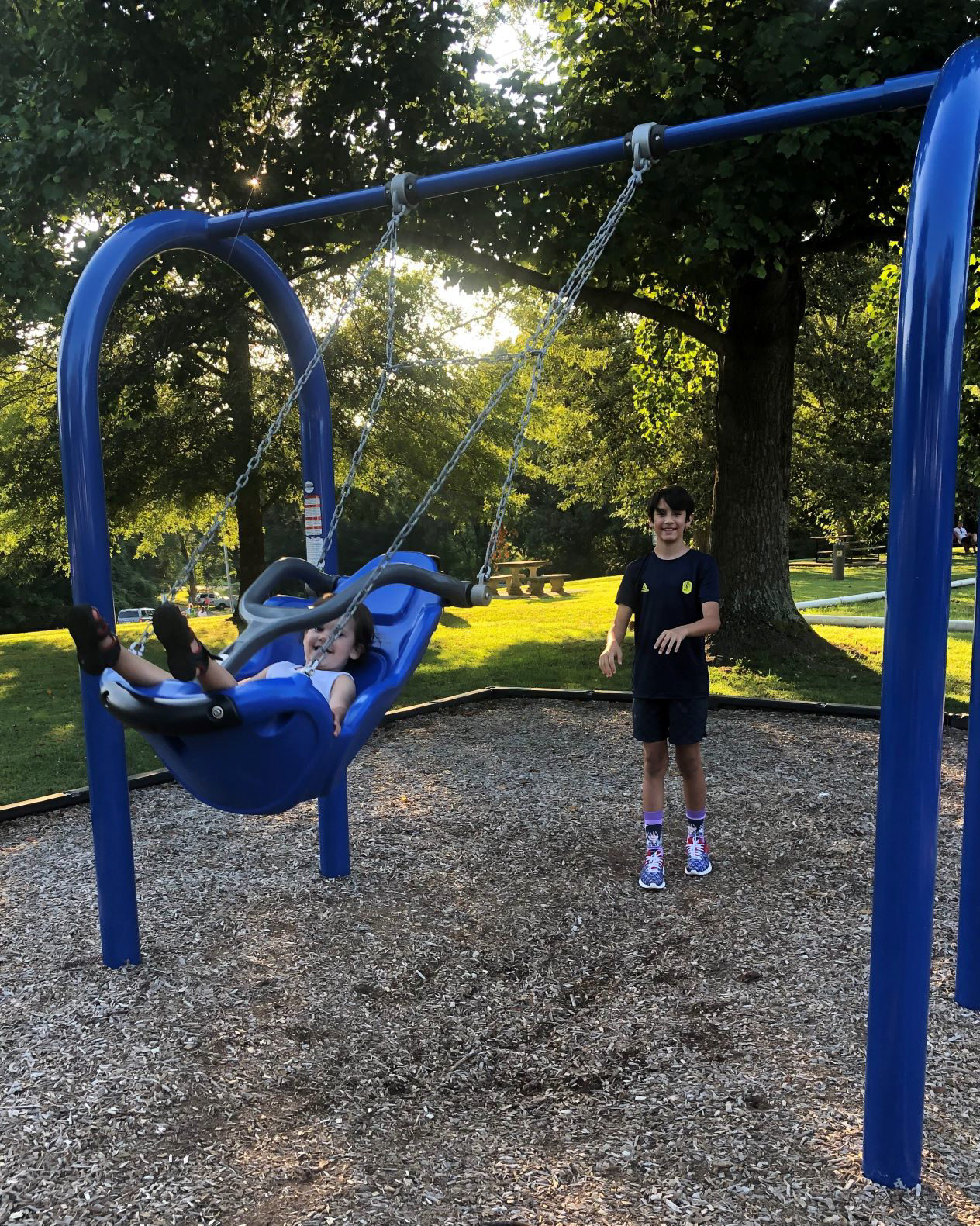 City Park Playground Swing